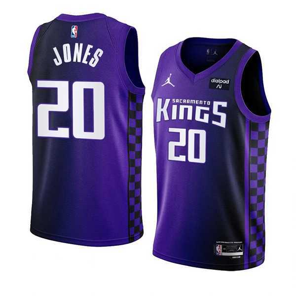 Men's Sacramento Kings #20 Colby Jones Purple 2023-24 Statement Edition Swingman Stitched Jersey Dzhi
